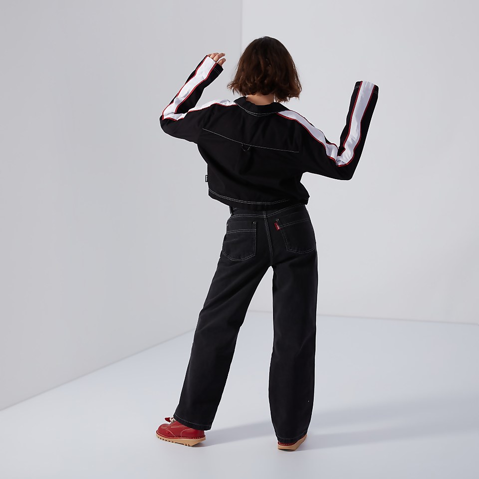 Women's Half Zip Cropped Shirt Black