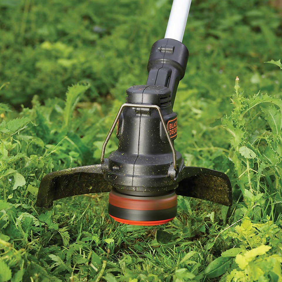 BLACK DECKER 18V Cordless Li ion 25cm AFS Strimmer ST1823 GB Homebase