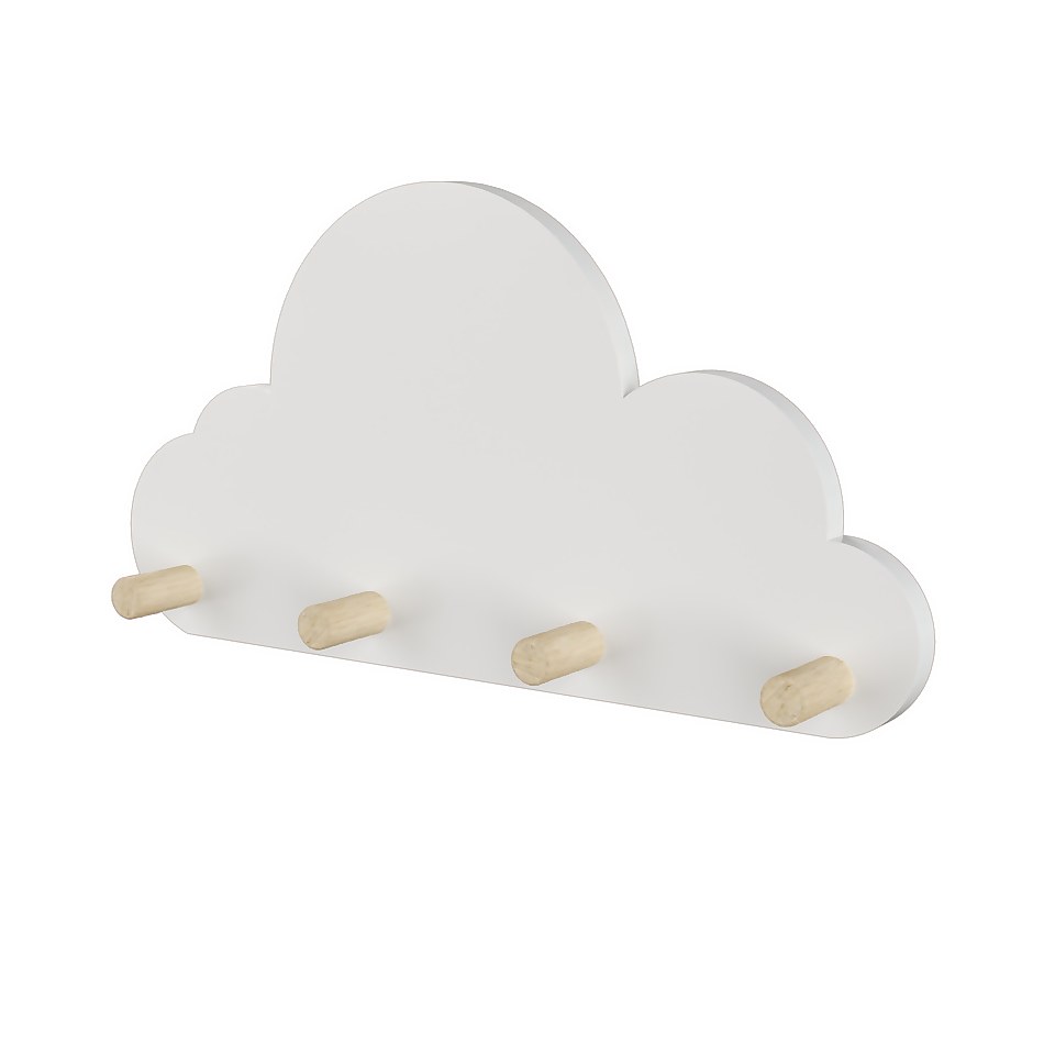 Kids Cloud Shelf with Hooks