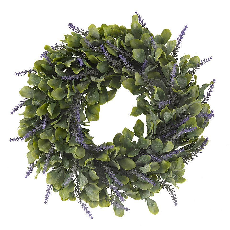 Artificial Lavender Whirl Wreath