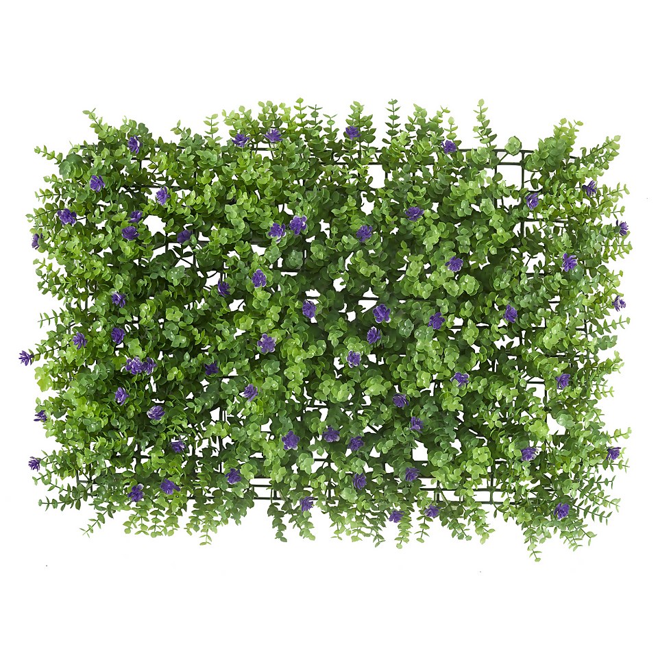 Artificial Screening Panel of Purple Flowers - 60 x 40cm