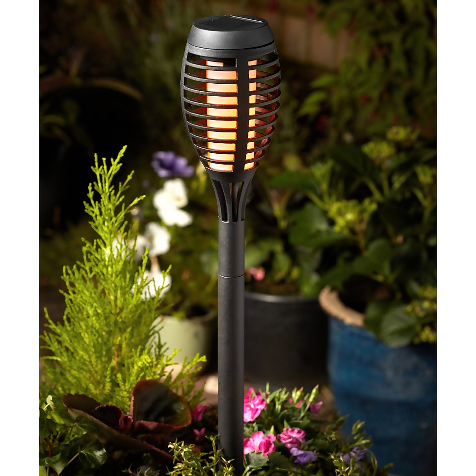 Party Flame Effect Solar Garden Torch - 4 Pack