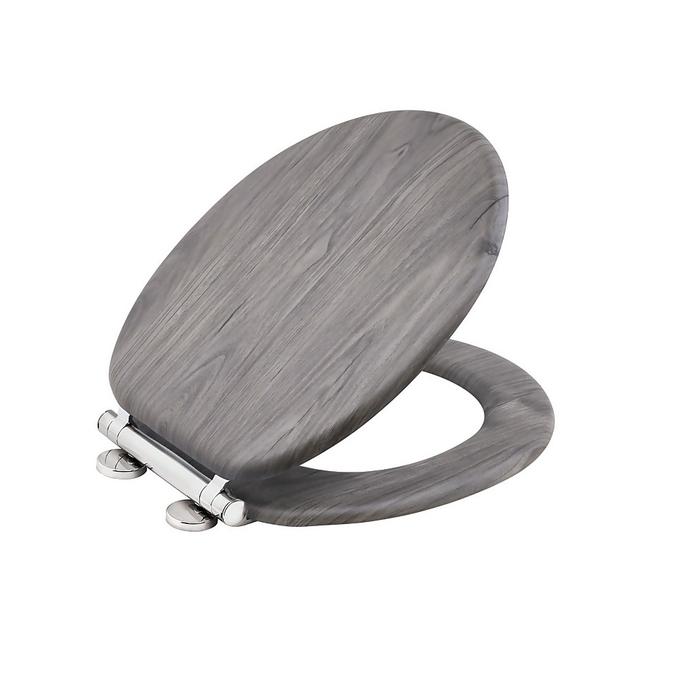 Aqualona Wooden Toilet Seat - Dark Grey