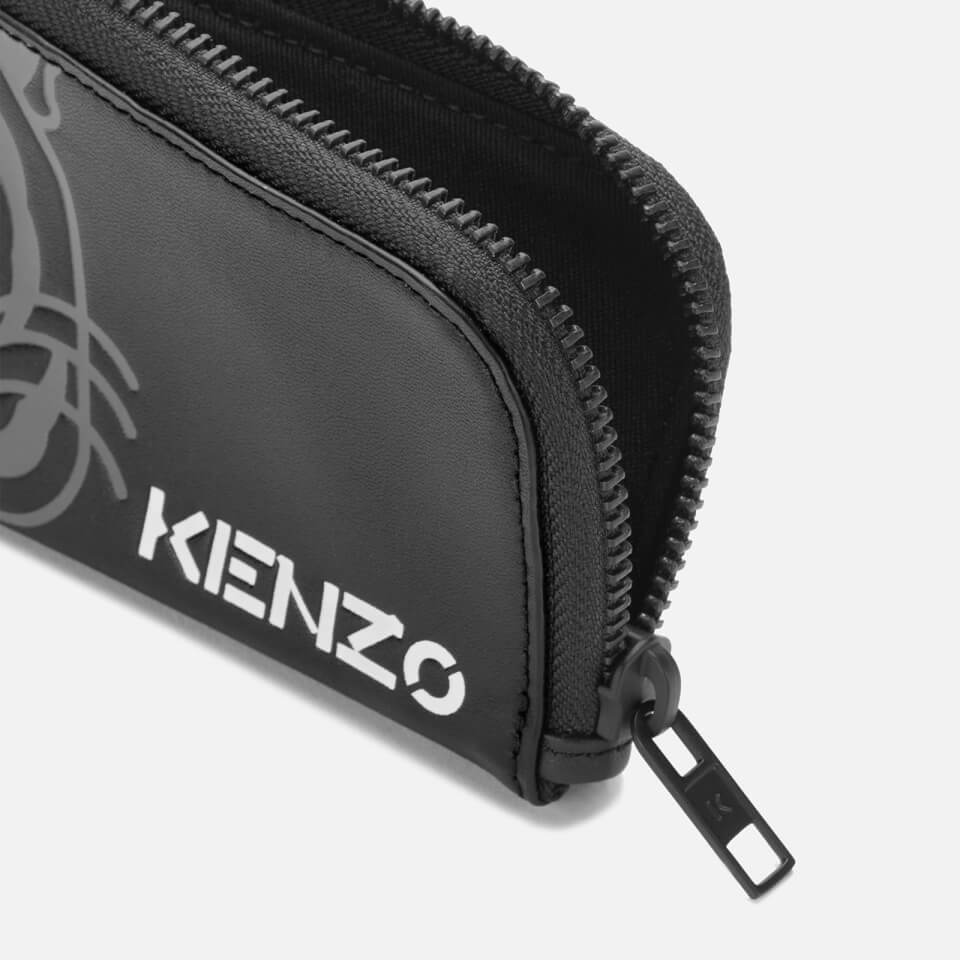 KENZO Women's K-Tiger Line Zip Card Holder - Black