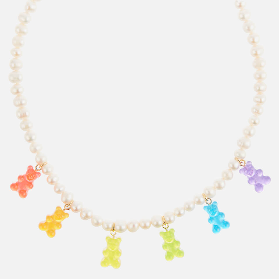 Crystal Haze Women's Juanita Pearl Bear Charm Necklace - Multi