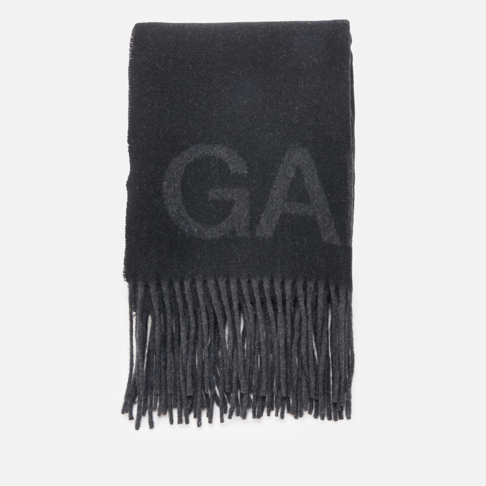 Ganni Women's Fringed Wool Scarf - Black 