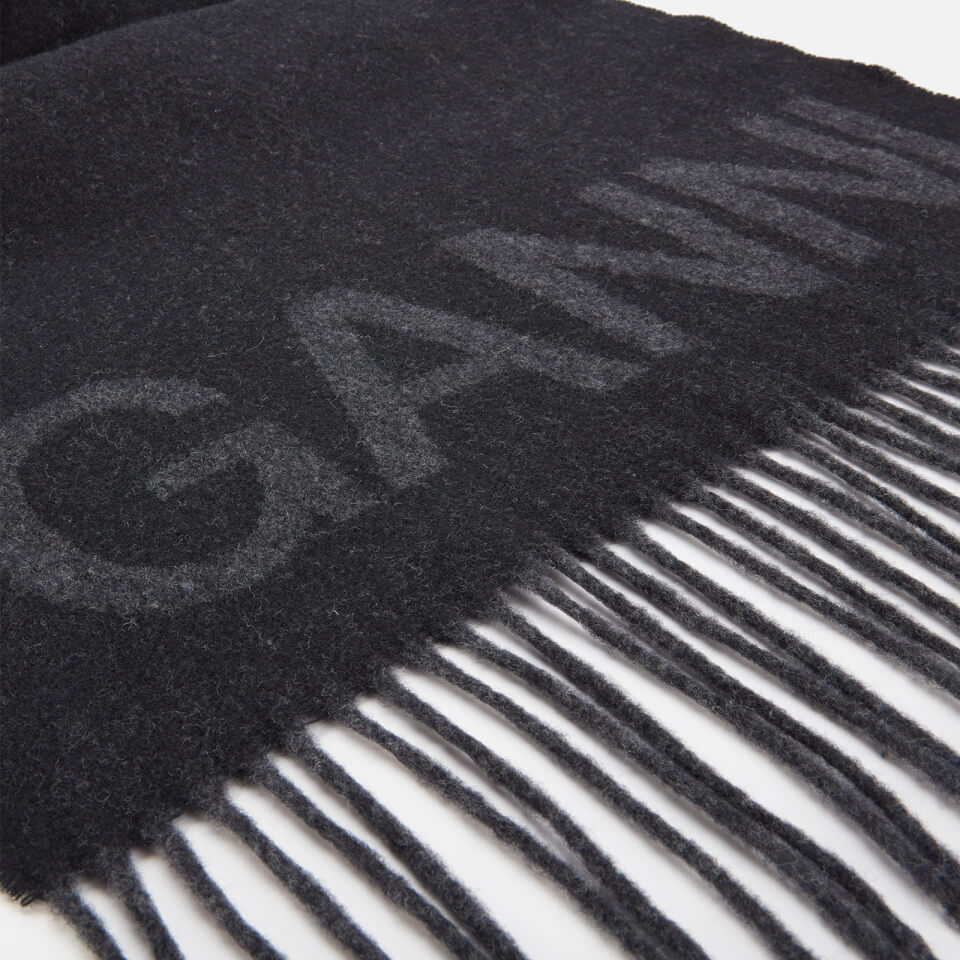 Ganni Women's Wool Mix Scarf - Black