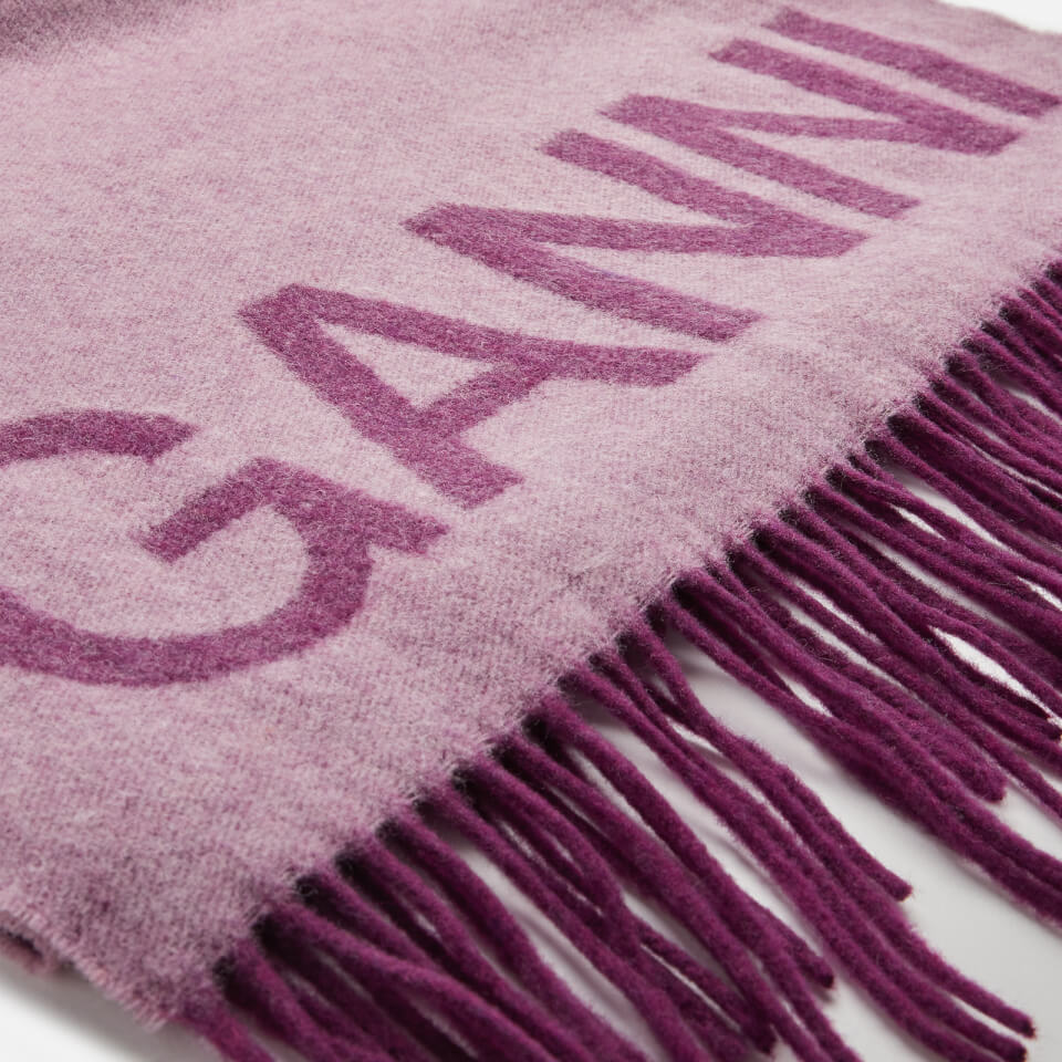 Ganni Women's Wool Mix Scarf - Moonlight Mauve