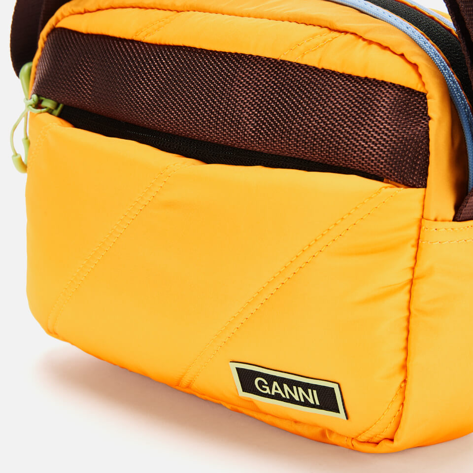Ganni Women's Quilted Recycled Tech Cross Body - Bright Marigold