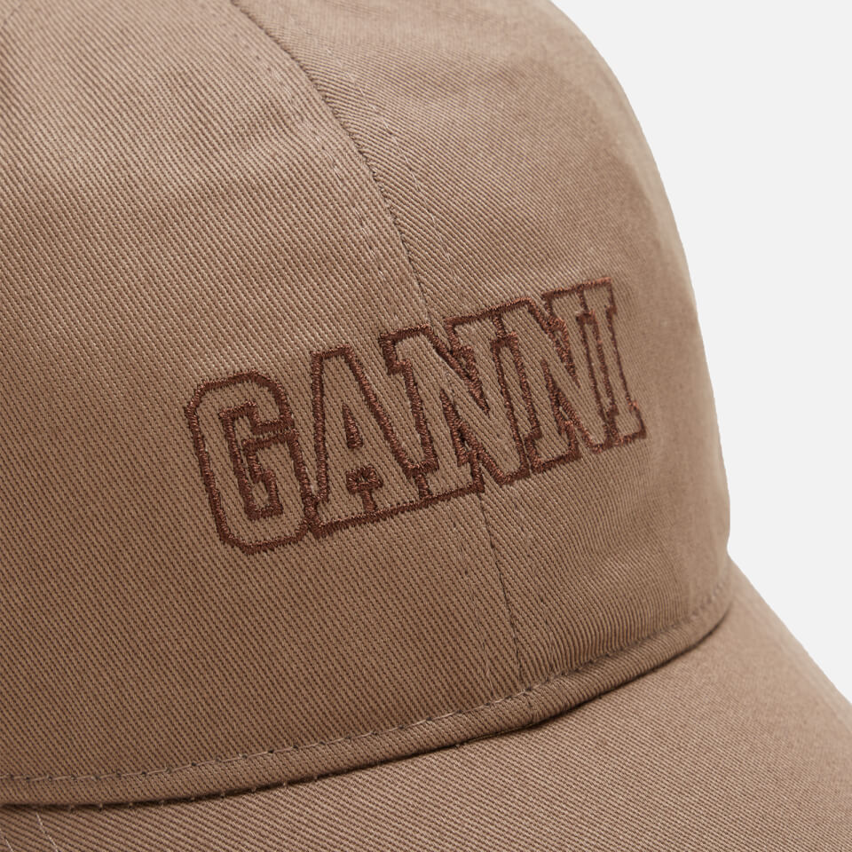 Ganni Women's Cotton Logo Cap - Fossil