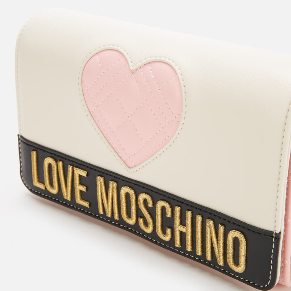 Love Moschino Women's Heart Tri Colour Bag - Multi Pink