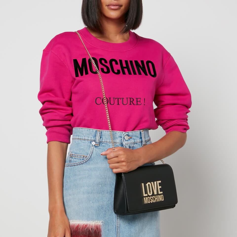 Love Moschino Women's Logo Chain Cross Body Bag - Black