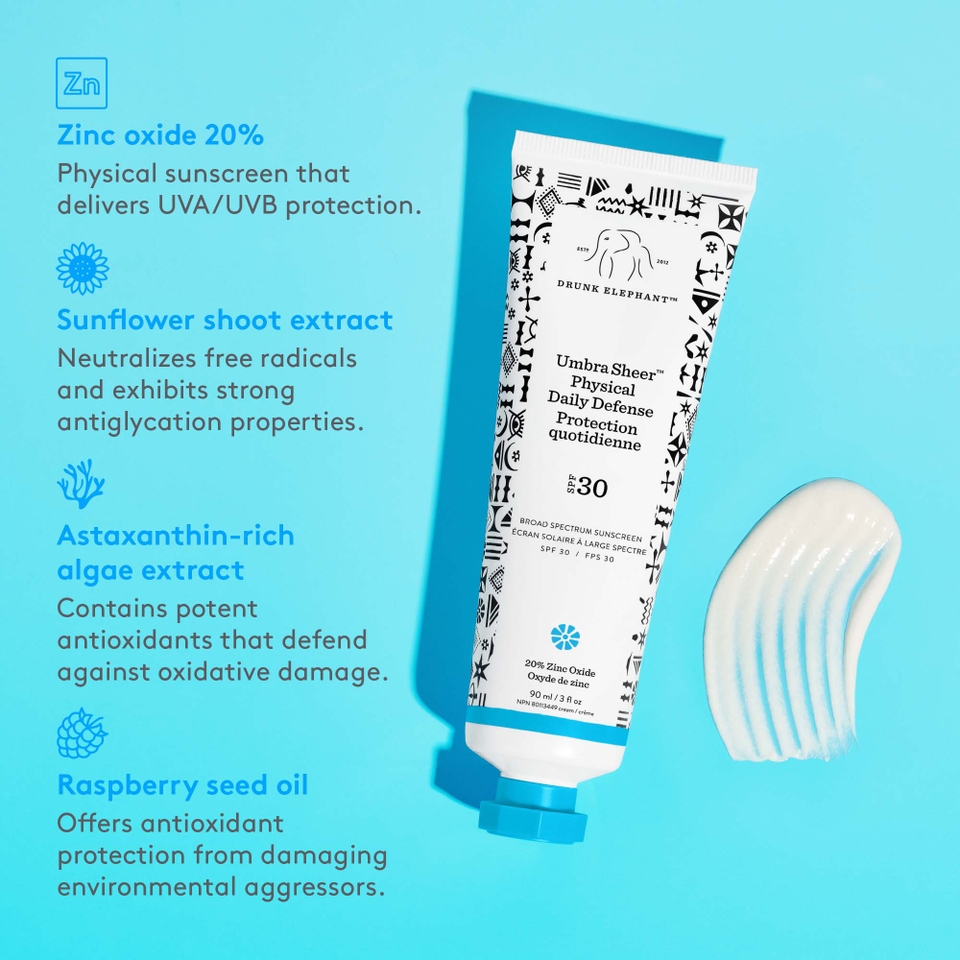 DRUNK ELEPHANT 日焼け止め SPF30 90mL 新品 アンブラシアーフィジカルデイリーディフェンスSPF30(ドランク