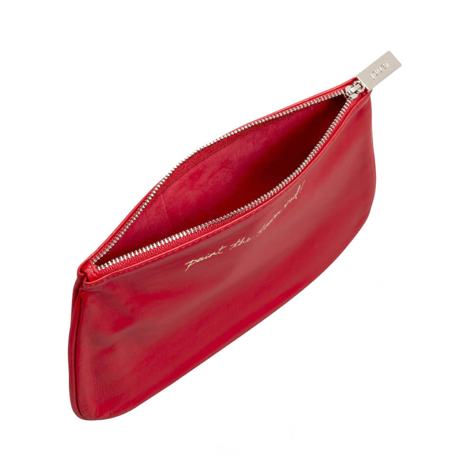 Jouer Cosmetics "Paint the Town Red" Leather Cosmetic Bag