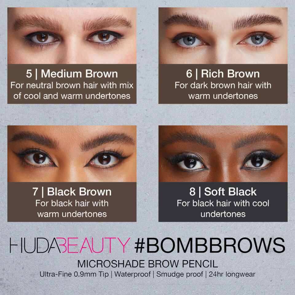 Huda Beauty Bomb Brows Microshade Pencil 7 Black Brown