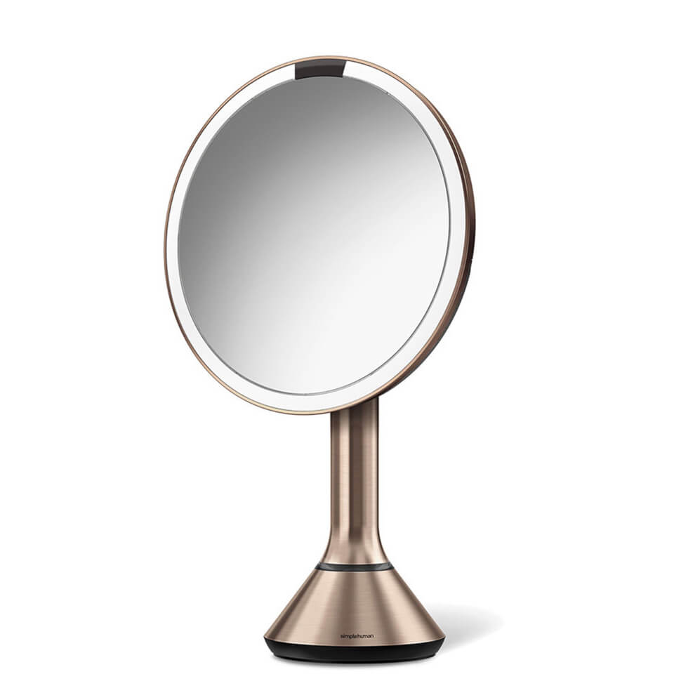 simplehuman Sensor Mirror 8 Inches With Touch-Control Brightness Rose Gold