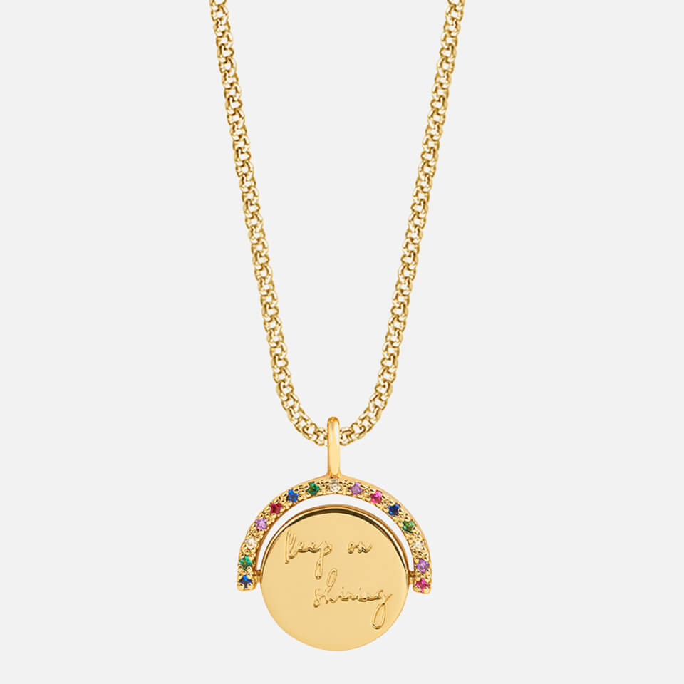 Joma Jewellery Women's Positivity Pendants Keep On Shining Necklace - Gold