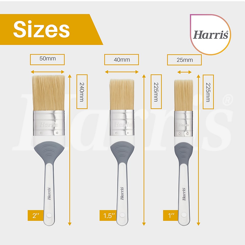 Harris Seriously Good Woodwork Stain & Varnish Paint Brush 3 Pack