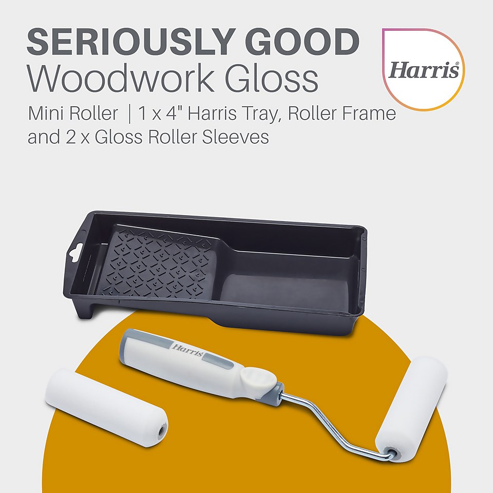 Harris Seriously Good Woodwork Gloss 4in Mini Roller Set
