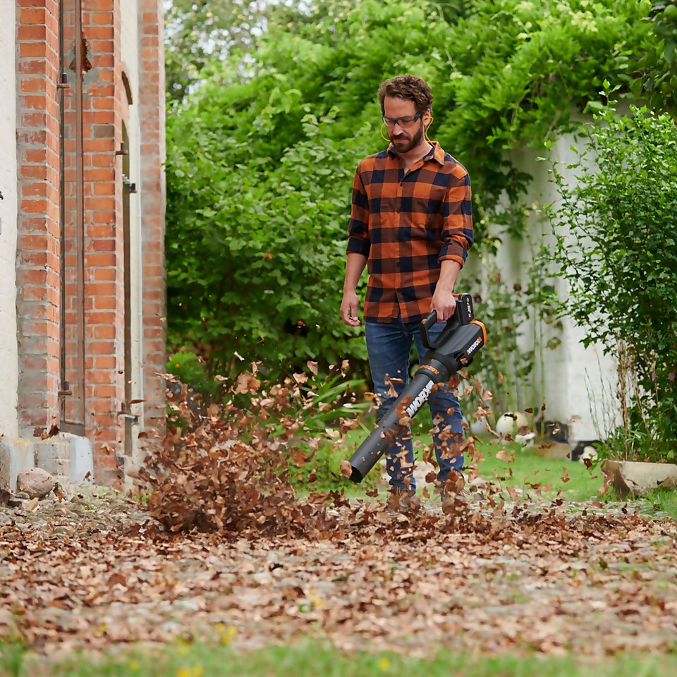 Worx WG547E Turbine 20V 2.0Ah Cordless Garden Blower Homebase