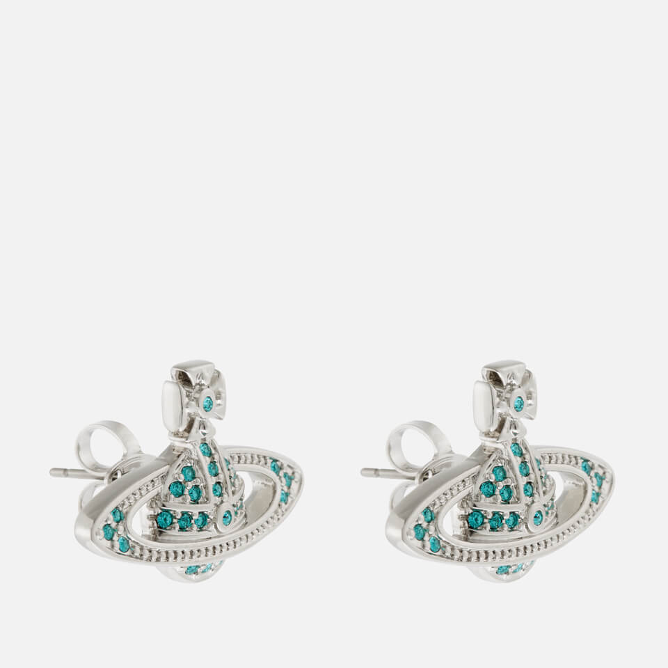 Vivienne Westwood Women's Minnie Bas Relief Earrings - Platinum / Blue Zircon