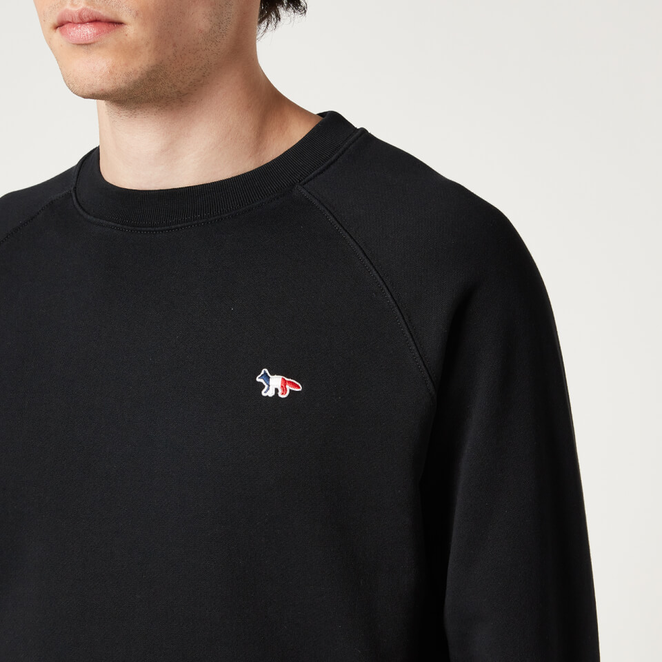 Maison Kitsune Men s Tricolor Fox Patch Clean Sweatshirt Black Coggles