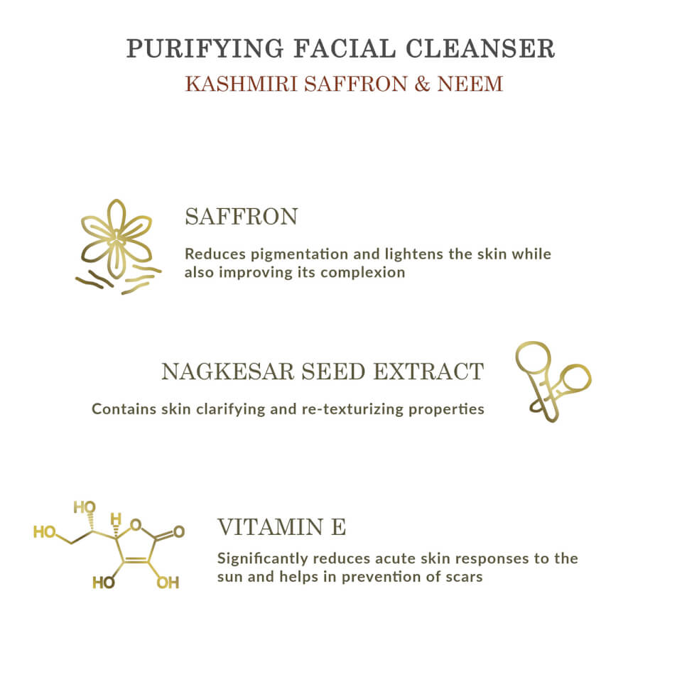Forest Essentials Purifying Facial Cleanser Kashmiri Saffron and Neem - 200ml