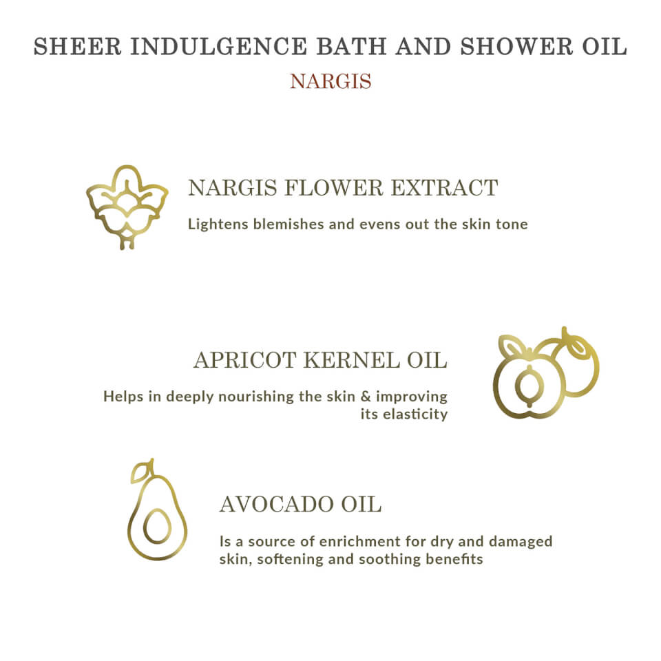 Forest Essentials Sheer Indulgence Bath and Shower Oil Nargis - 200ml