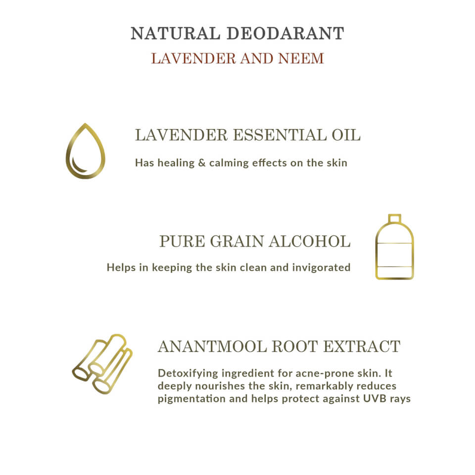 Forest Essentials Ayurvedic Formulation Natural Deodorant - Lavender and Neem 50ml