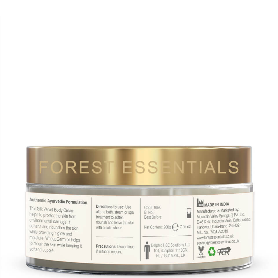 Forest Essentials Silk Velvet Body Cream - Vitamin E 200g