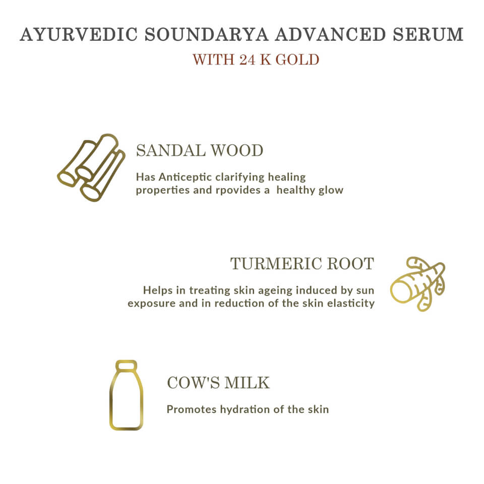 Forest Essentials Ayurvedic Soundarya Advanced Serum with 24 Karat Gold 30ml