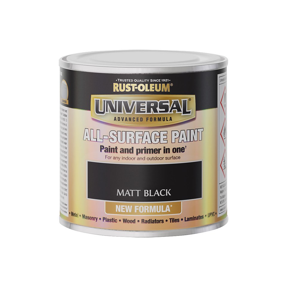 Rust-Oleum Universal Matt Paint Black - 250ml