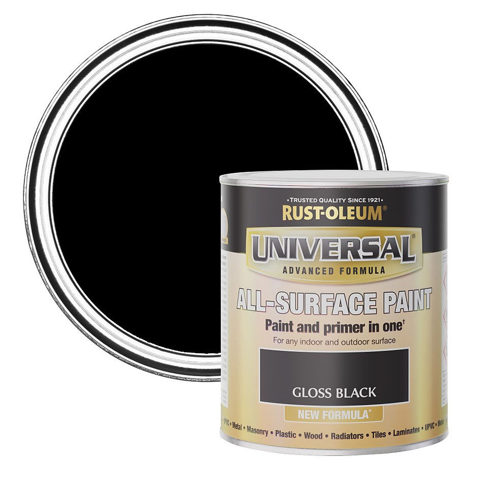 Rust-Oleum Universal All-Surface Gloss Paint Black - 750ml