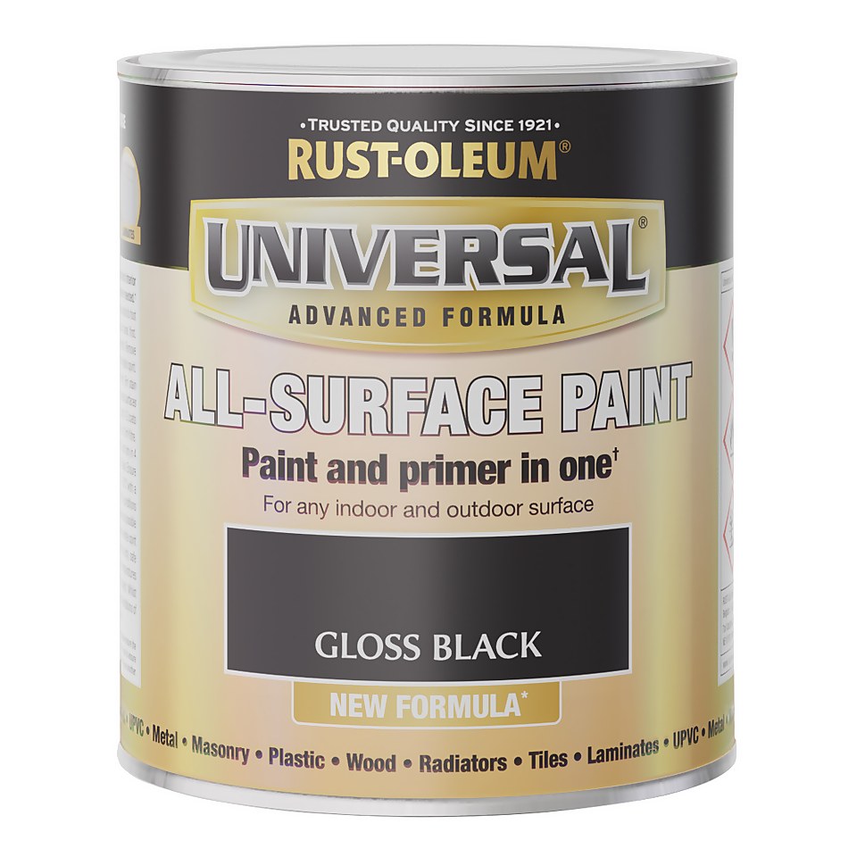 Rust-Oleum Universal All-Surface Gloss Paint Black - 750ml
