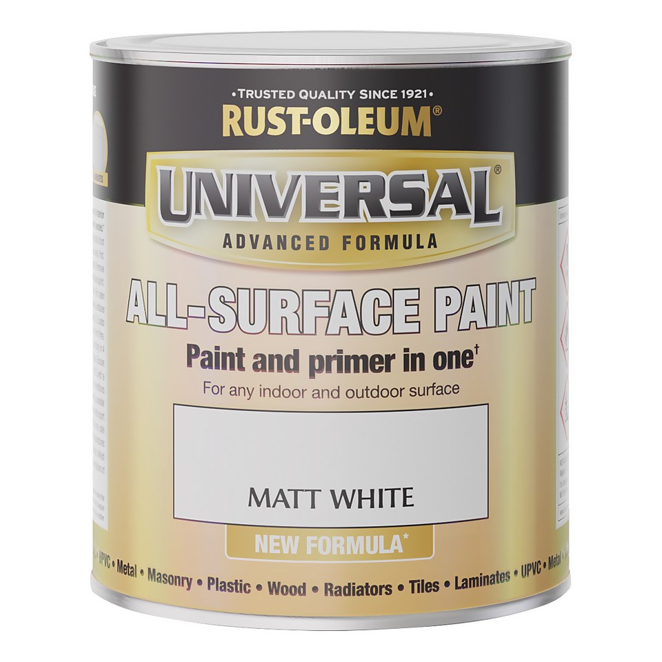 Rust-Oleum Universal Matt Paint White - 750ml