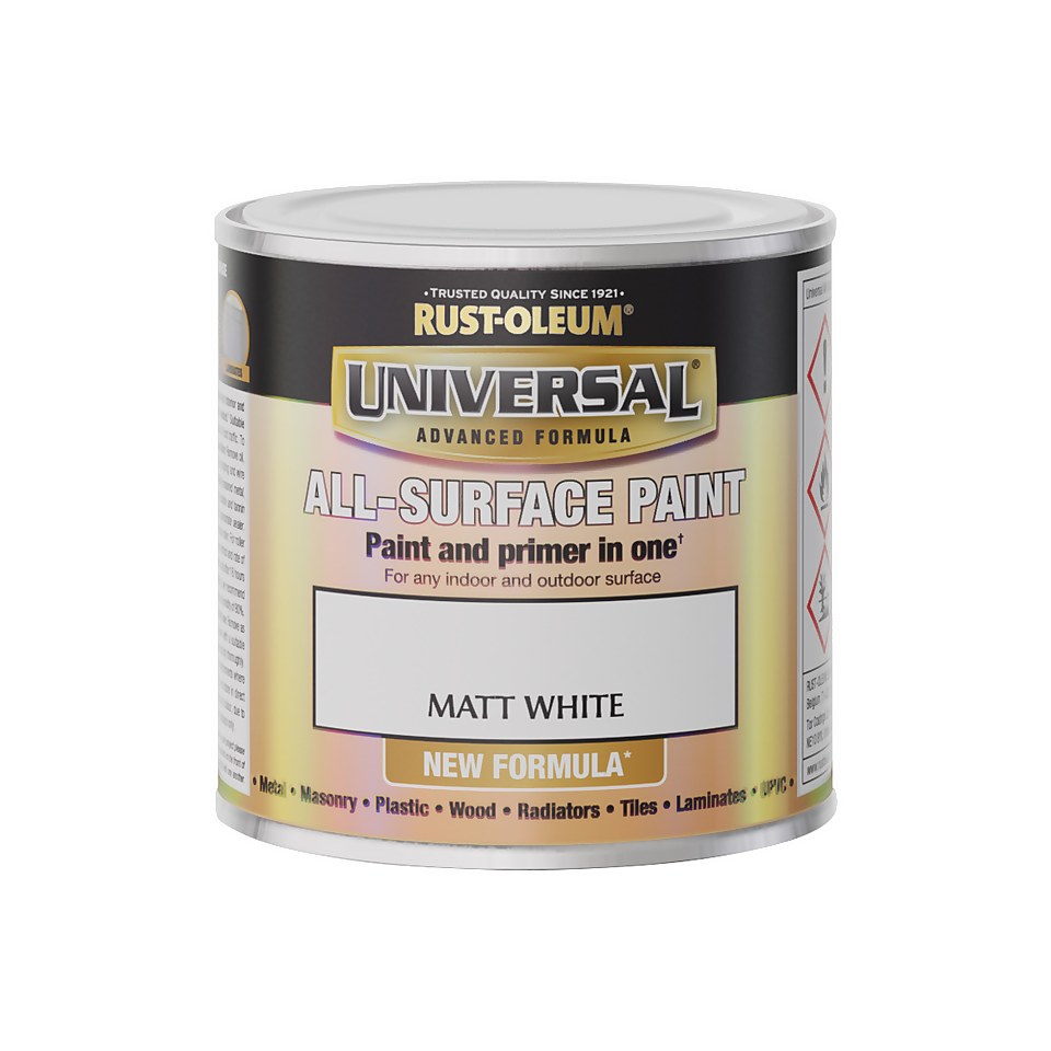 Rust-Oleum Universal Matt Paint White - 250ml