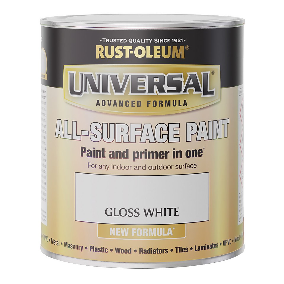 Rust-Oleum Universal Gloss Paint White - 750ml