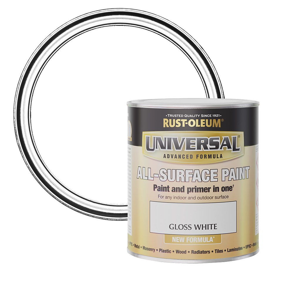 Rust-Oleum Universal Gloss Paint White - 750ml