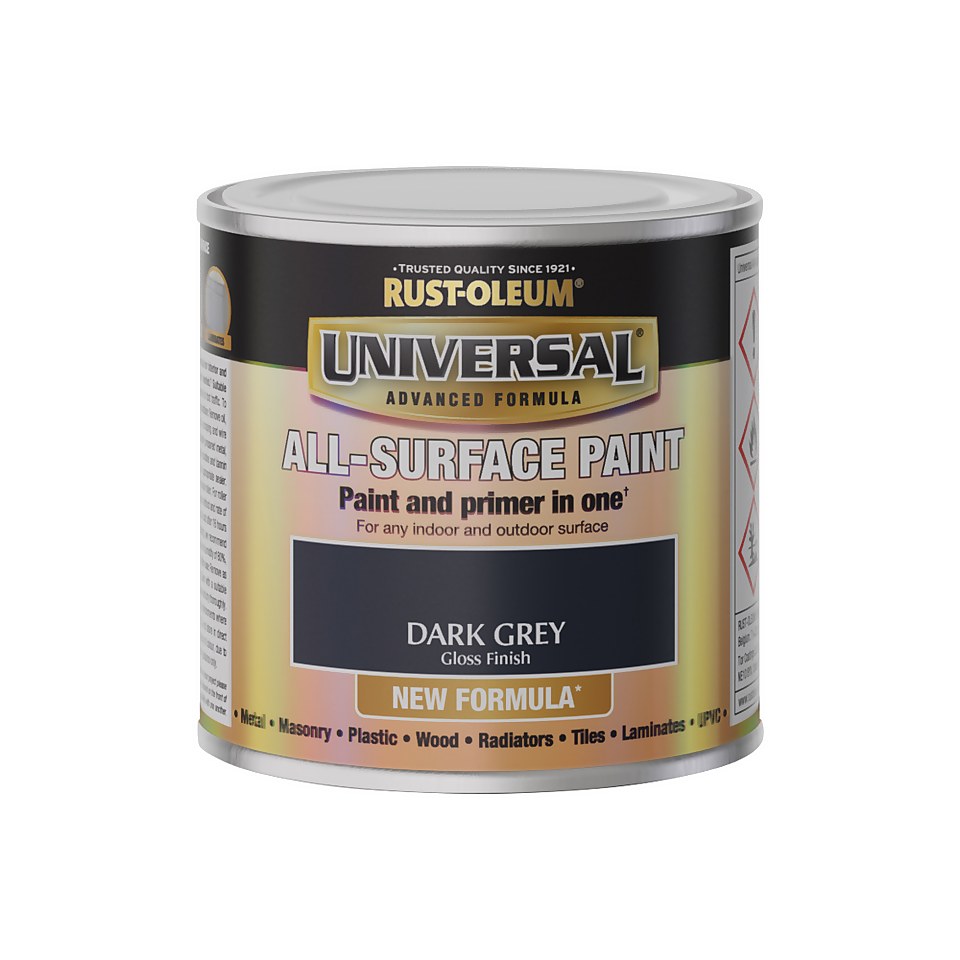 Rust-Oleum Universal Gloss Paint Dark Grey - 250ml