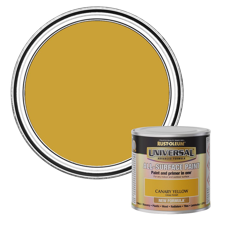 Rust-Oleum Universal All-Surface Gloss Paint Canary Yellow - 250ml