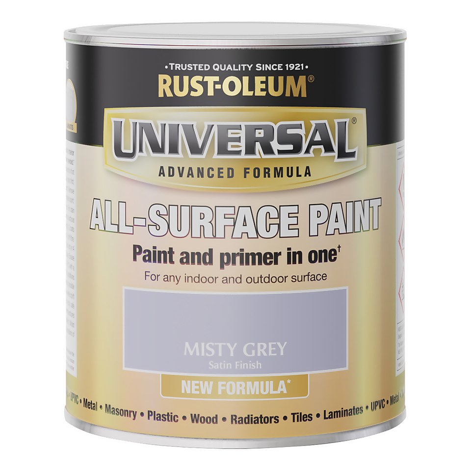 Rust-Oleum Universal Satin Paint Misty Grey - 750ml