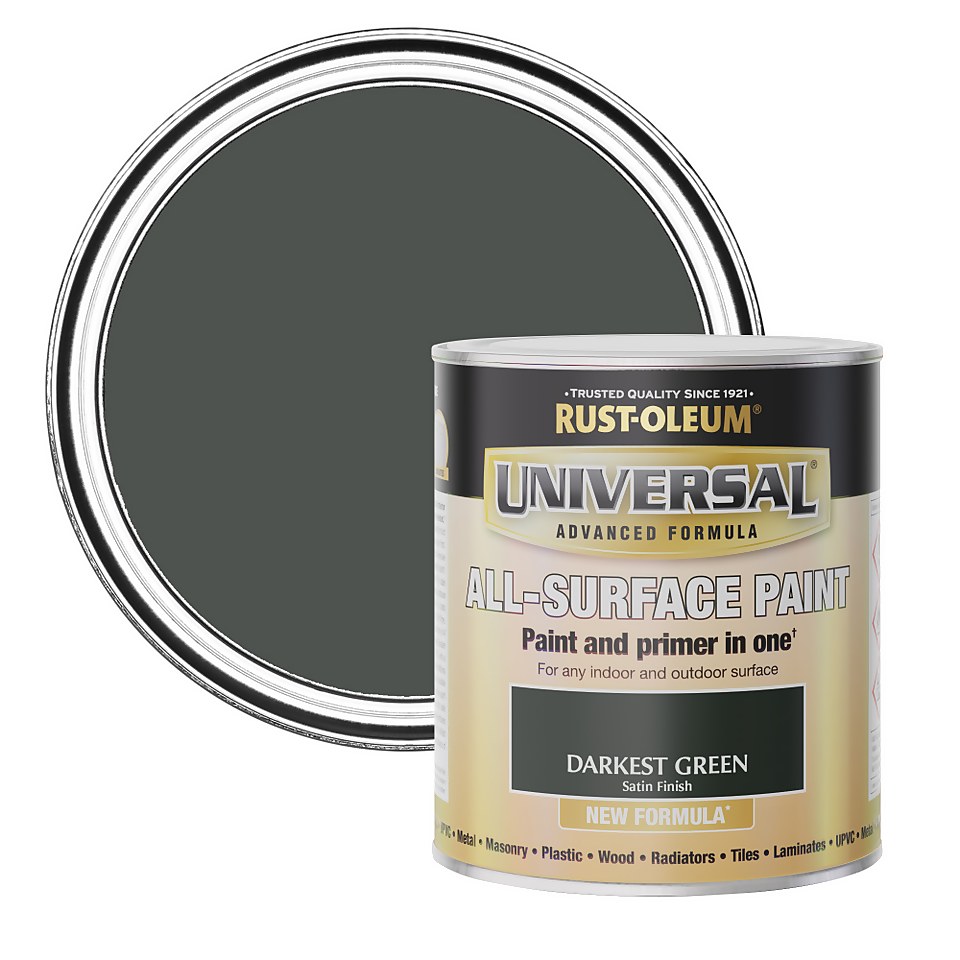 Rust-Oleum Universal Satin Paint Darkest Green - 750ml