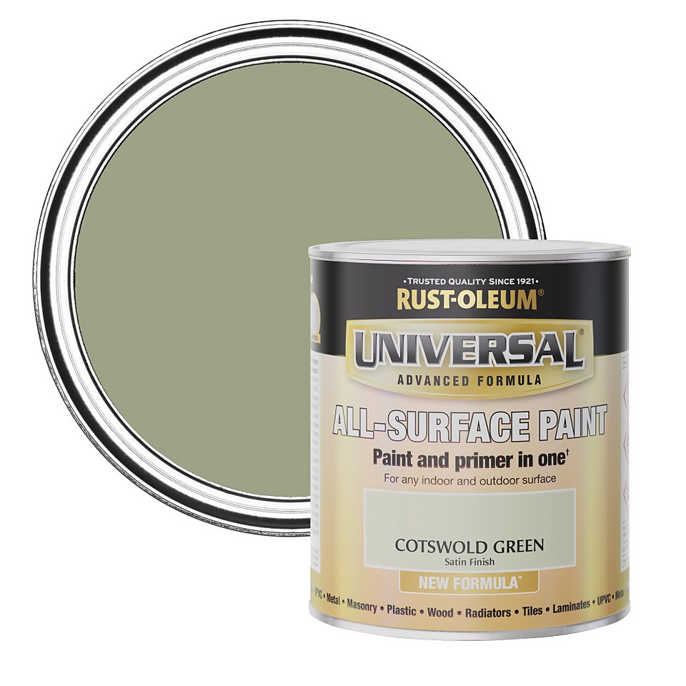Rust-Oleum Universal Satin Paint Cotswold Green - 750ml