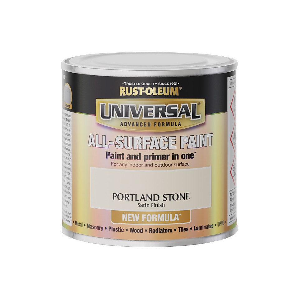 Rust-Oleum Universal Satin Paint Portland Stone - 250ml