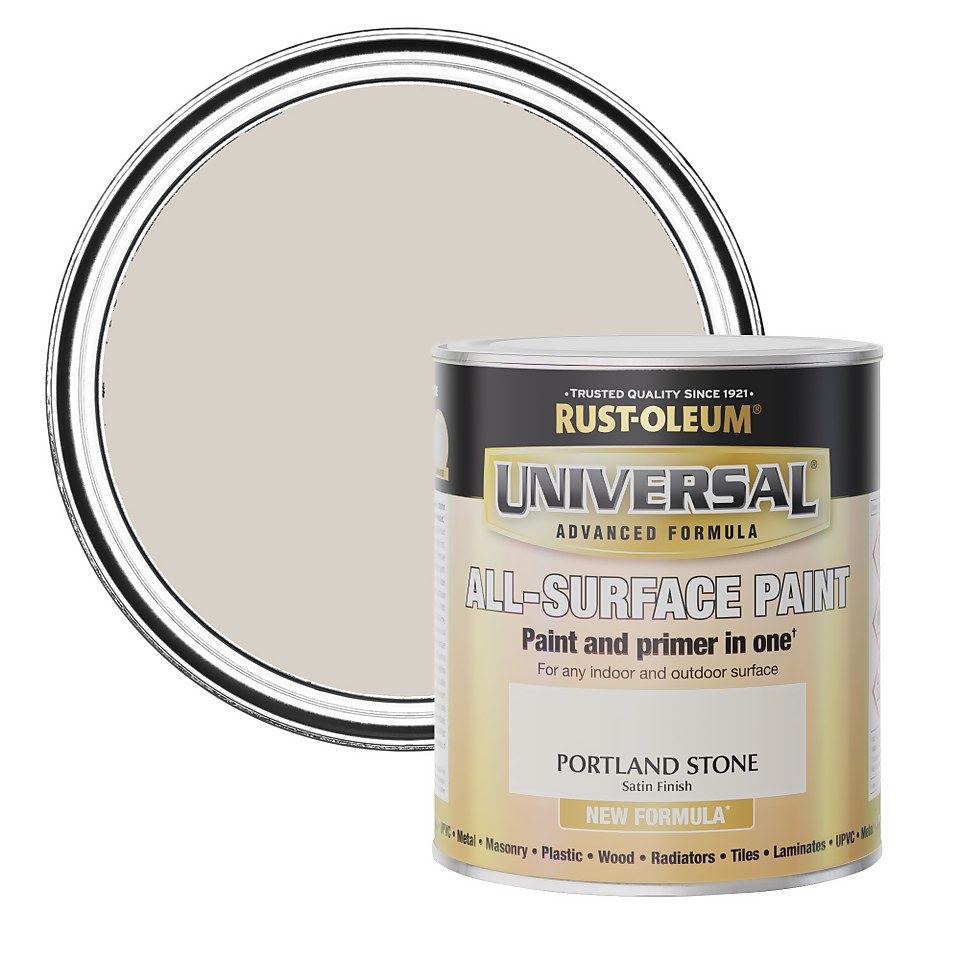 Rust-Oleum Universal Satin Paint Portland Stone - 750ml
