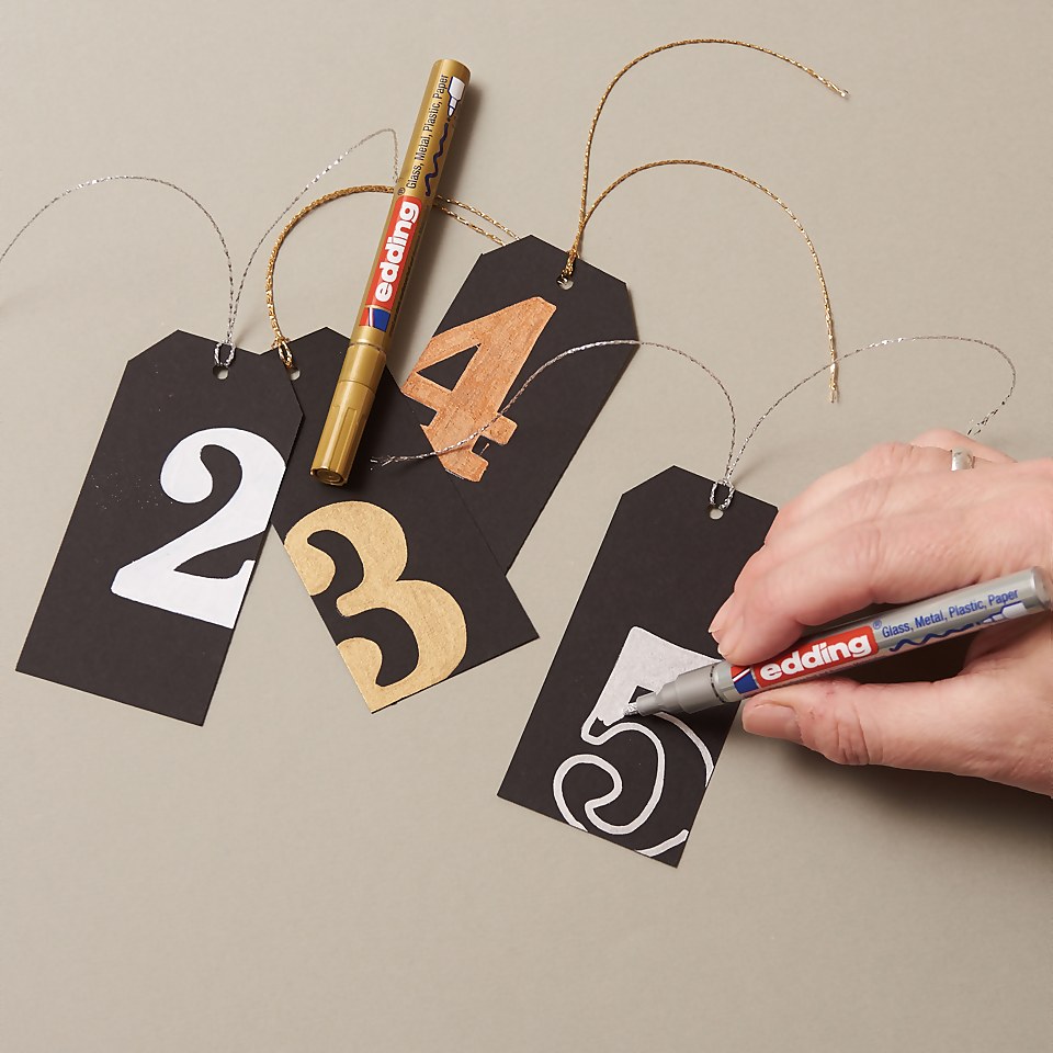 Edding 751 Paint Marker Pen Gold, silver & white Homebase