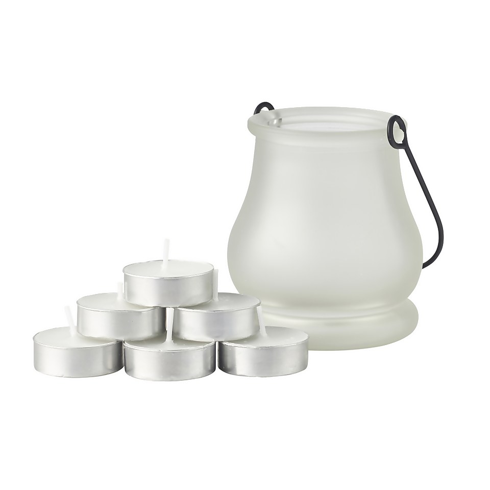 Bite Shield Tea Light Holder and 6 Tea Lights