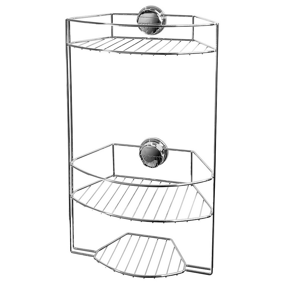 3-Tier Self Adhesive Shower Storage Basket - Chrome