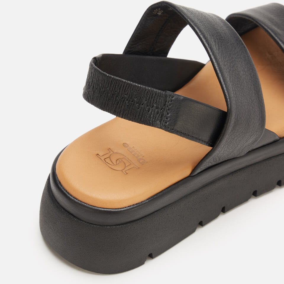 Dune Women's Location Leather Flatform Sandals - Black