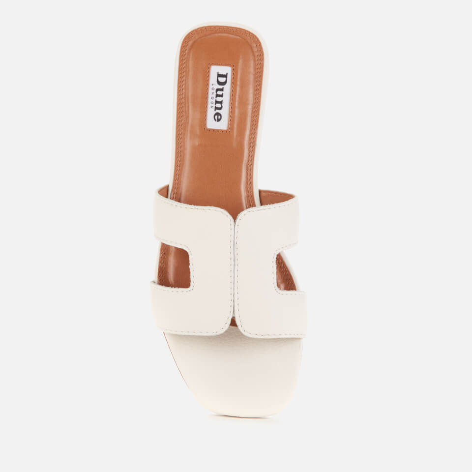 Dune Women s Loupe Leather Sandals White Allsole